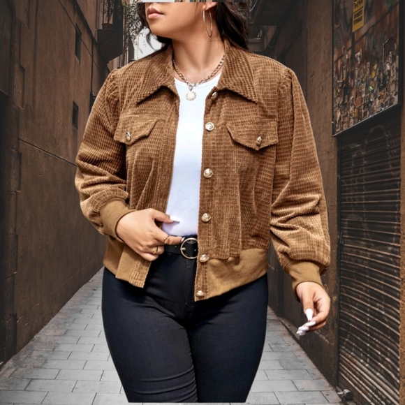 Shein Lune Plus Flap Button Front Jacket 3XL - Picture 2 of 12